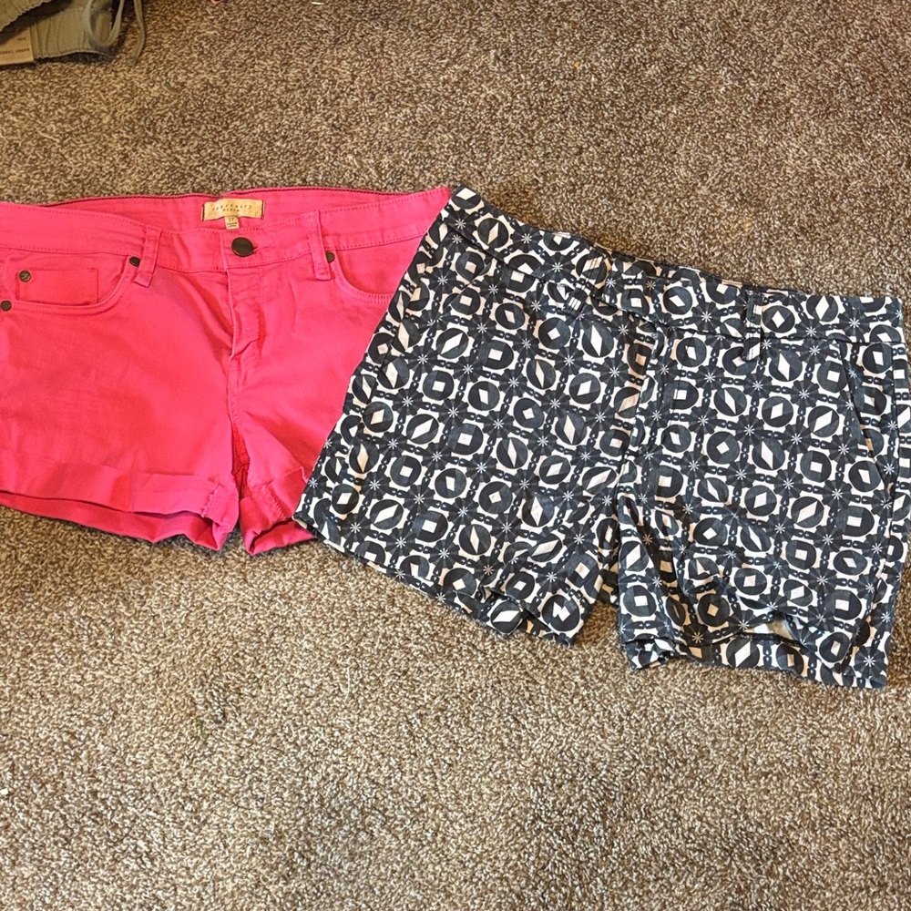 Stylish Stitch Fix Sanctuary Pink and Level 99 Black Patterned Women's Shorts